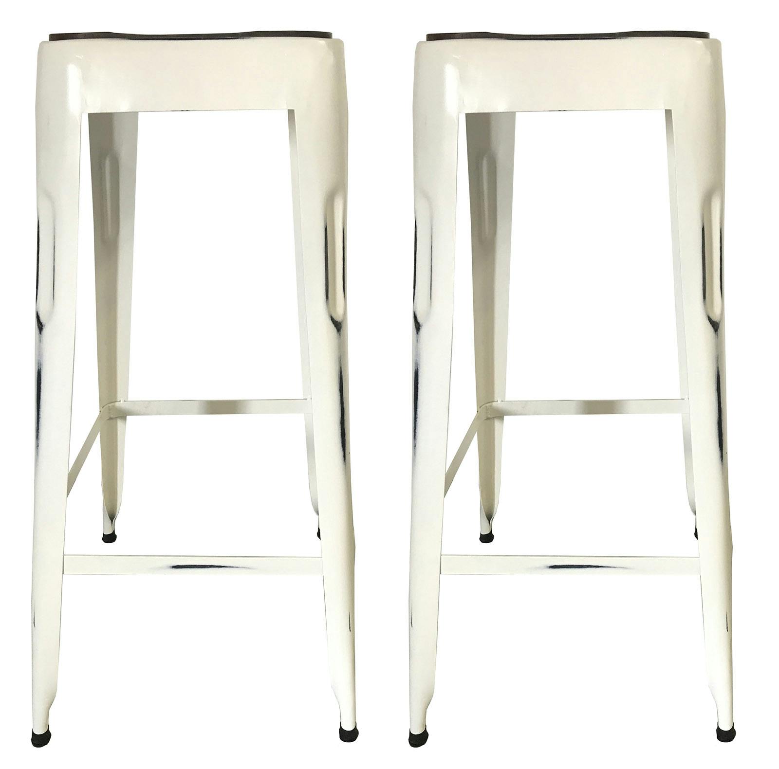 Tabouret de bar blanc (lot de 2) LEEDS