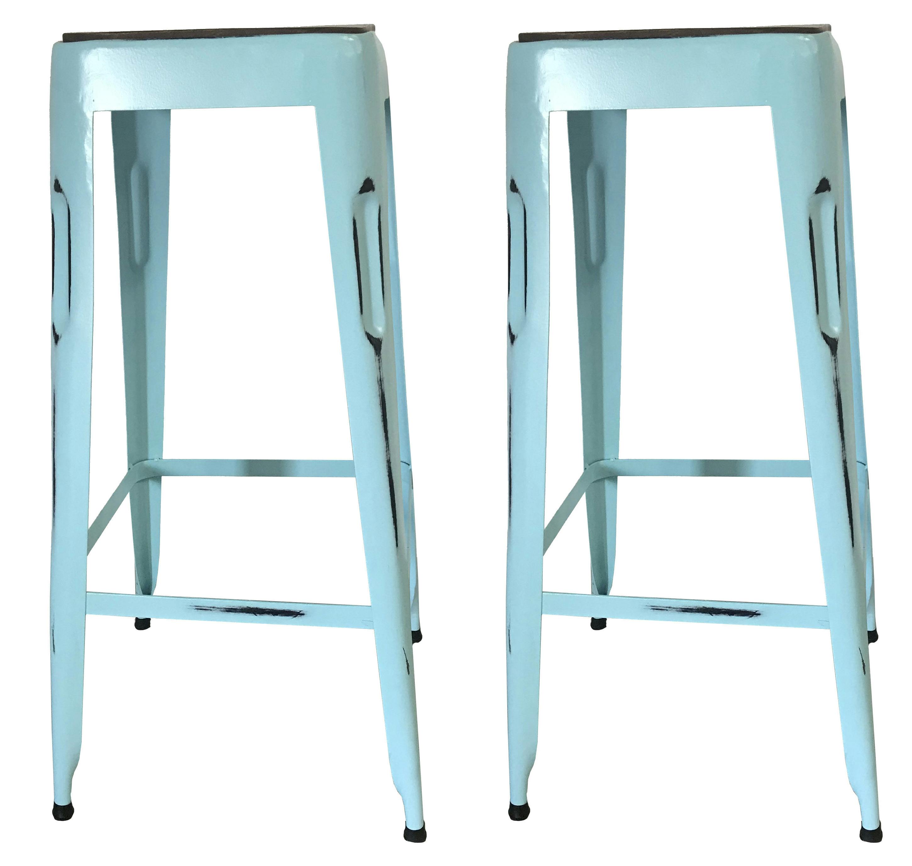 Tabouret de bar bleu (lot de 2) LEEDS