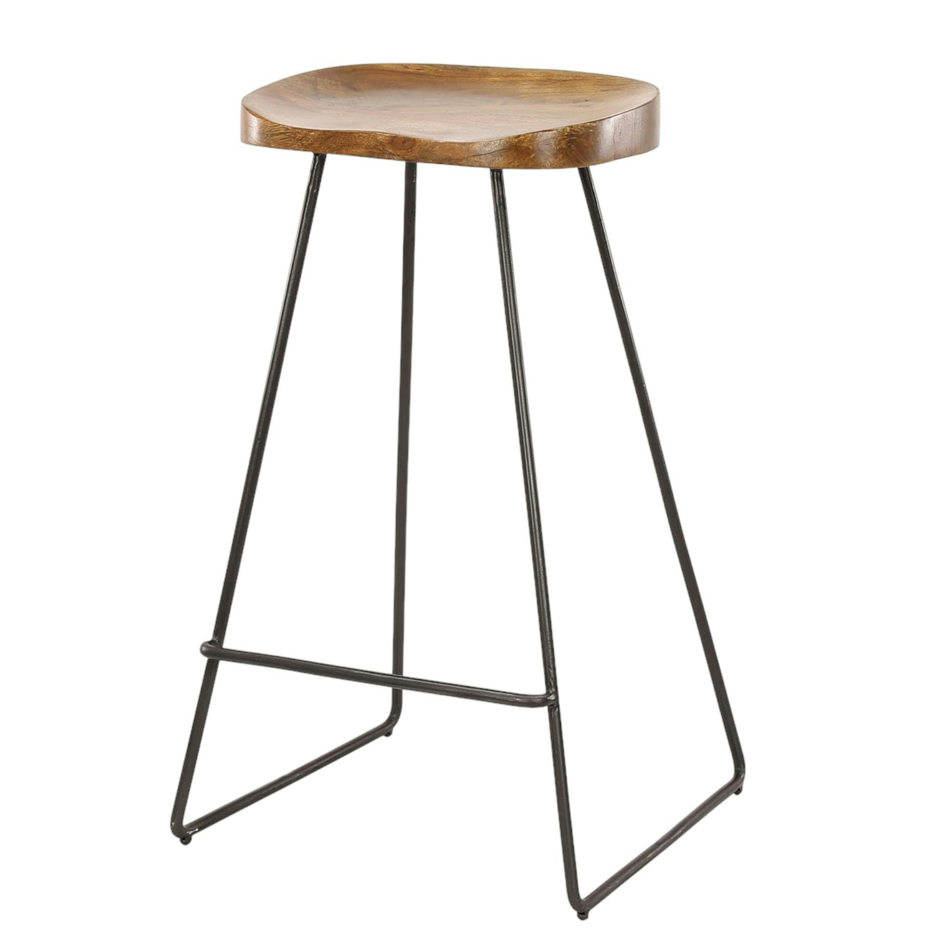 Tabouret de bar bois massif métal MELBOURNE