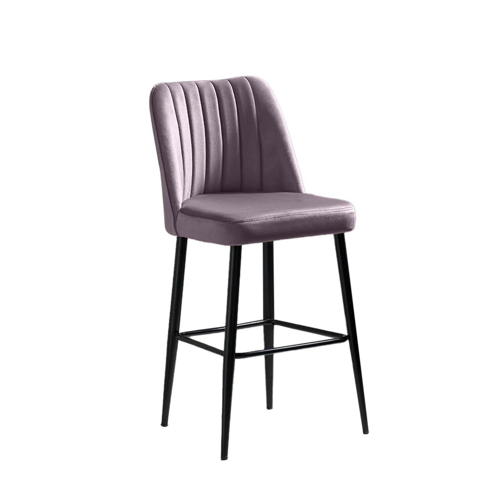 Tabouret de bar confort en velours lilas (lot de 2) ROSARIO