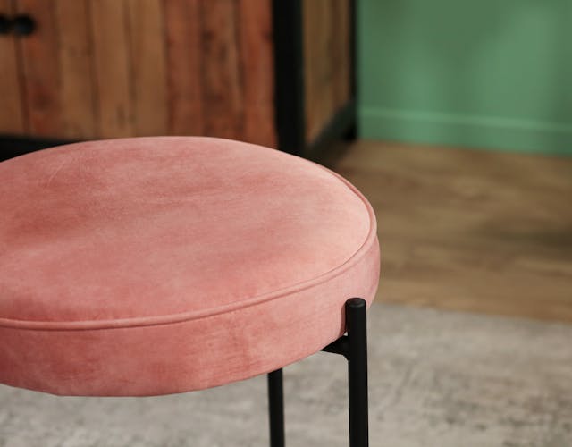 Chaise contemporaine en velours rose pâle FLORENCE (lot 2)