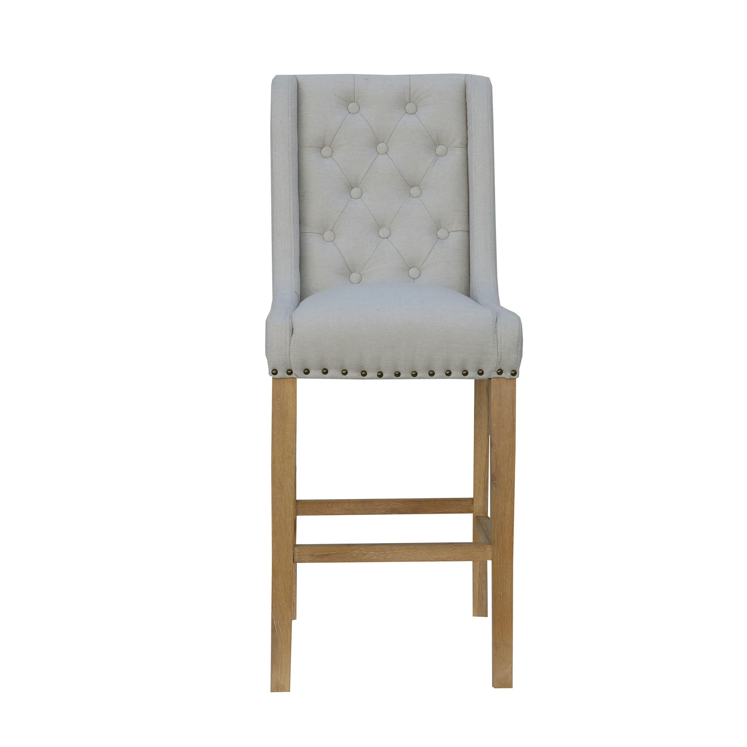 Tabouret de bar écru capitonné COTTAGE