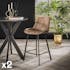 Tabouret de bar en velours beige motif ruban (lot de 2) MELBOURNE