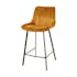 Tabouret de bar en velours moutarde motif ruban (lot de 2) MELBOURNE