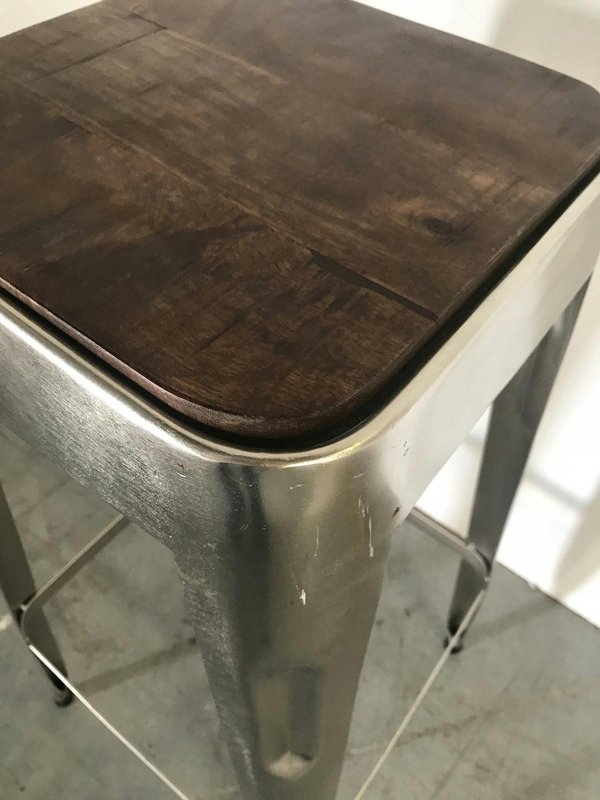 Tabouret de bar gris chromé (lot de 2) LEEDS