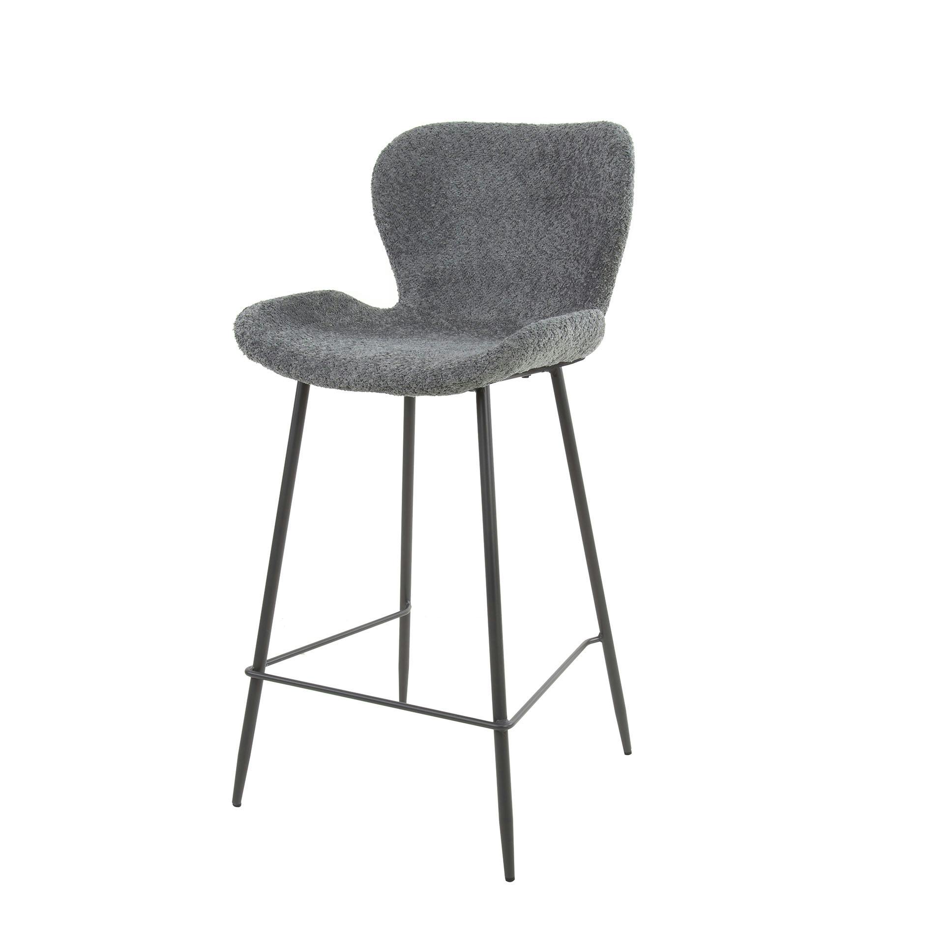 Tabouret de bar gris en bouclette (lot de 2) MELBOURNE