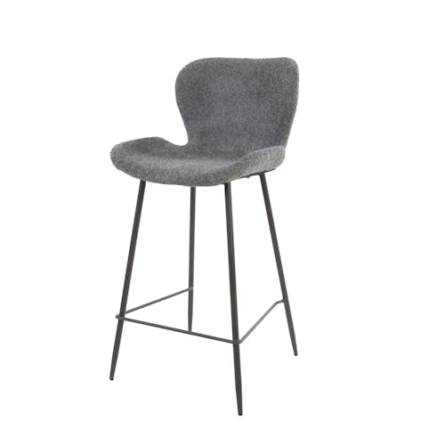 Chaise de bar confortable en bouclette sable avec fonction pivotante (lot  de 2) MELBOURNE, Tabourets de bar / Chaises de bar