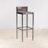 Chaise haute de bar en bois recycle et metal style industriel