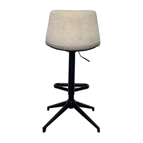 Tabouret de bar pivotant motif damier, velours écru (lot de 2) PALERME