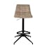 Tabouret de bar pivotant motif damier, velours taupe (lot de 2) PALERME