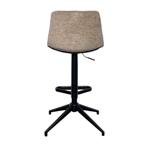 Tabouret de bar pivotant motif damier, velours taupe (lot de 2) PALERME