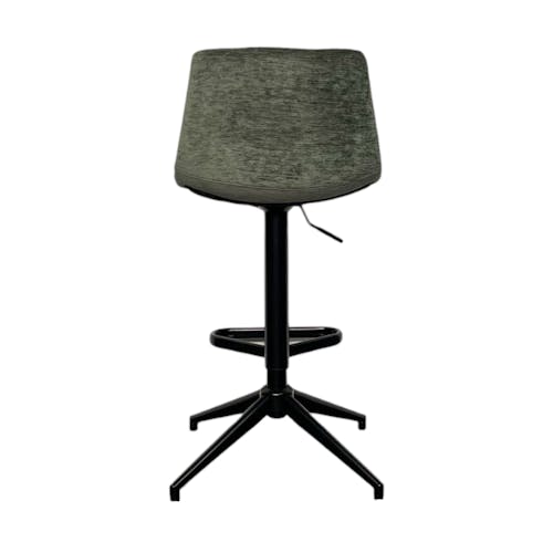 Tabouret de bar pivotant motif damier, velours vert (lot de 2) PALERME