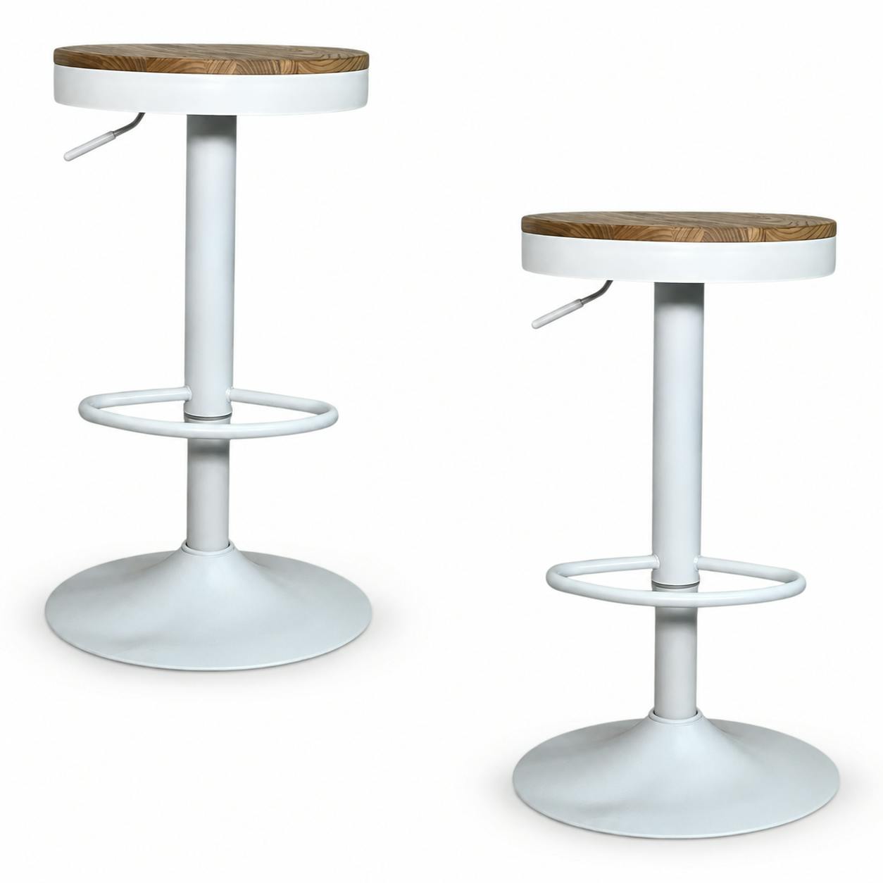 Tabouret de bar réglable métal blanc (lot de 2) LEEDS