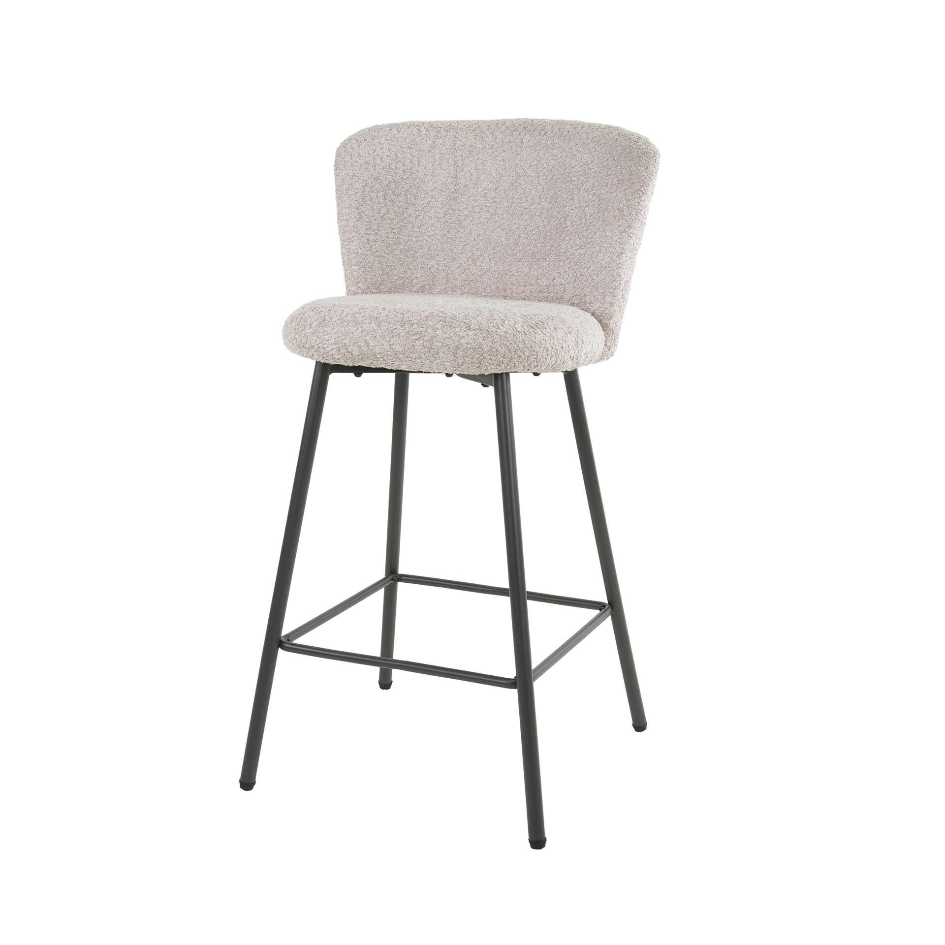 Tabouret de bar rose en tissu bouclette (lot de 2) GALWAY