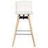 Chaise haute de bar en tissu blanc pieds bois style scandinave