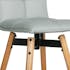 Chaise haute de bar en tissu gris pieds bois style scandinave