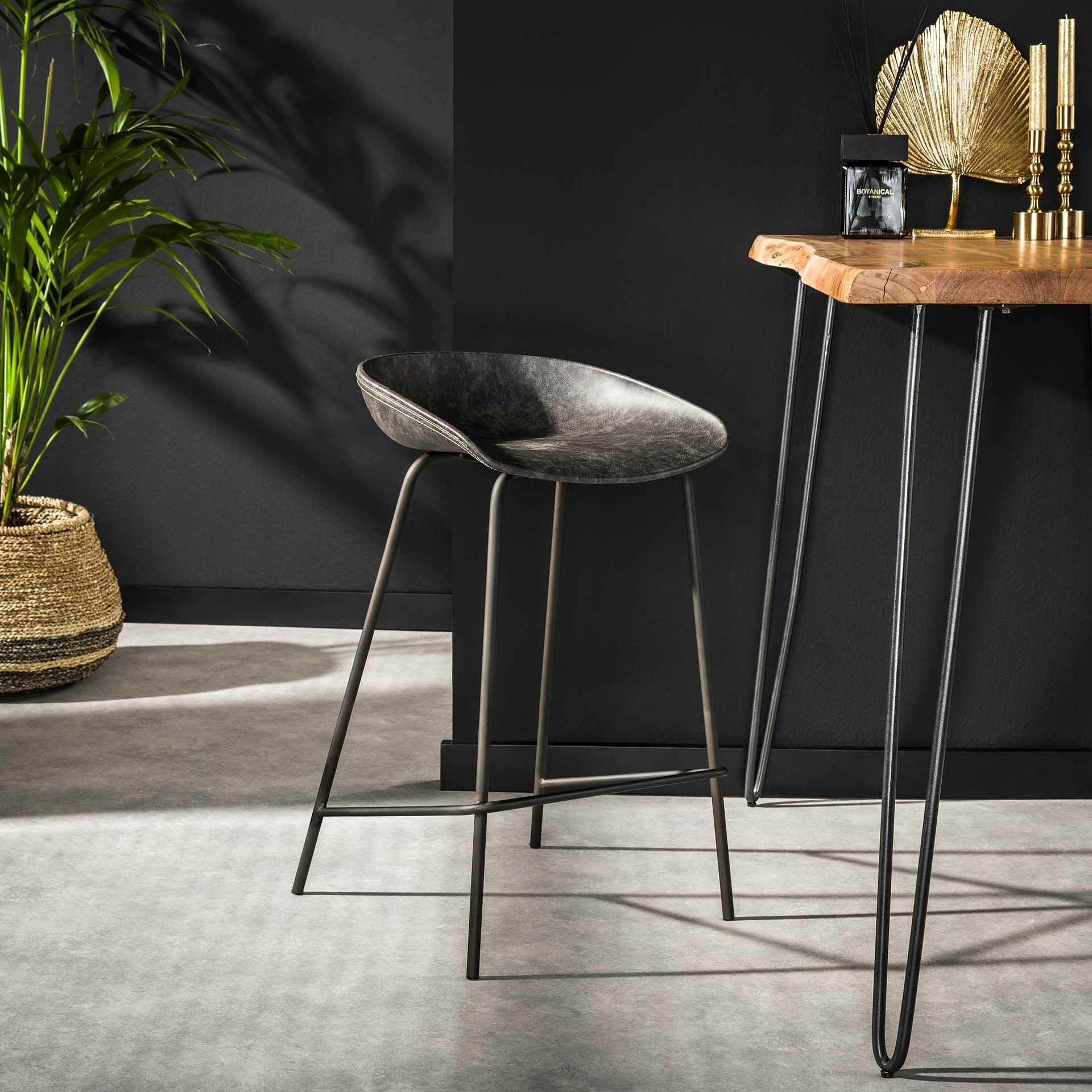 Tabouret de cuisine gris RALF
