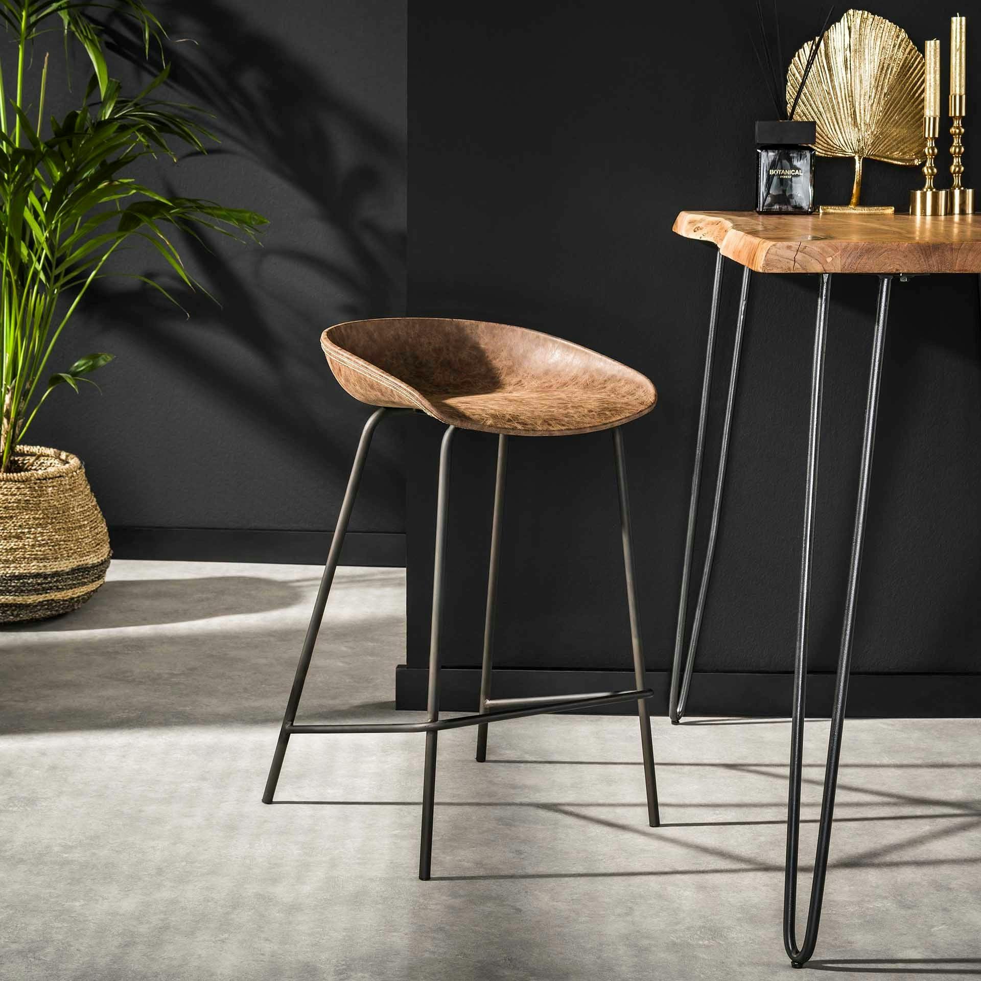 Tabouret de cuisine marron foncé RALF