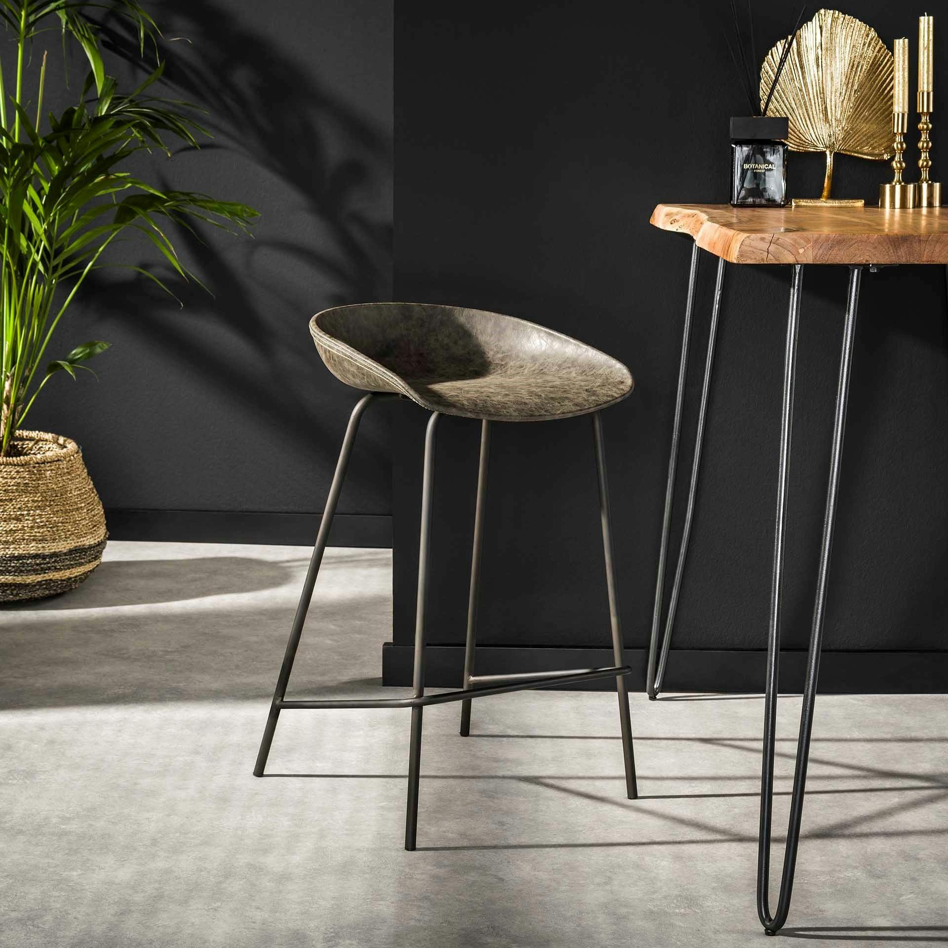 Tabouret de cuisine taupe RALF