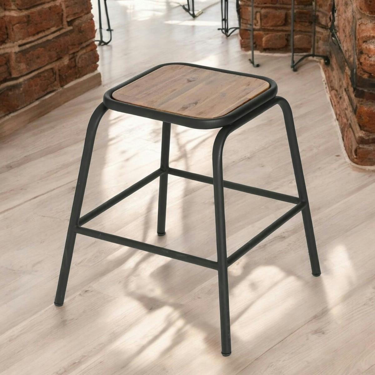 Tabouret de salle à manger bois et métal