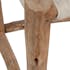 Tabouret en bois, assise macramé beige 40x40x52cm