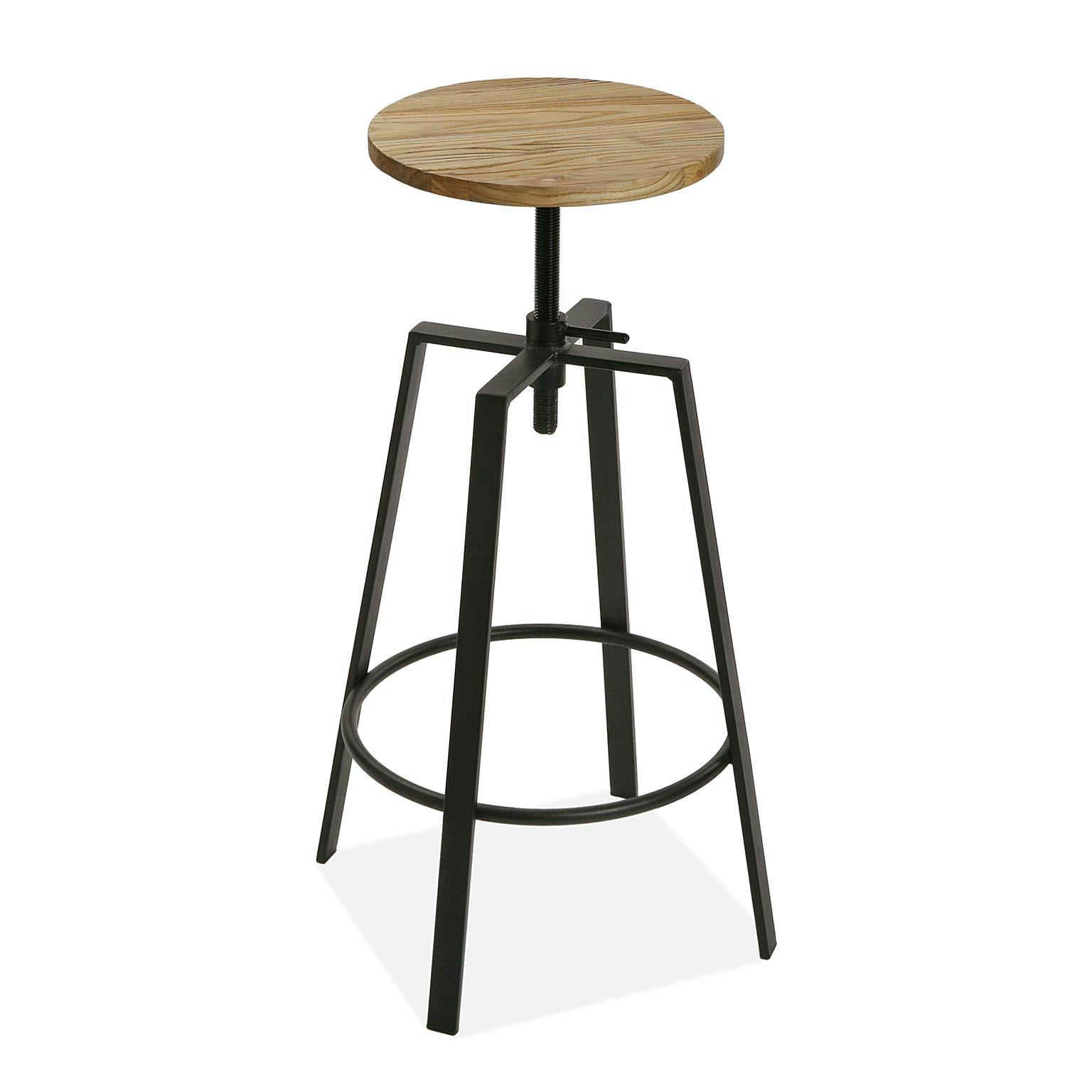 Tabouret en bois et métal LANDAISE