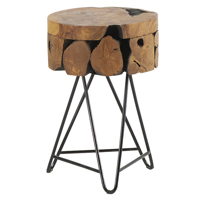 Tabouret en teck pieds épingle CANADA