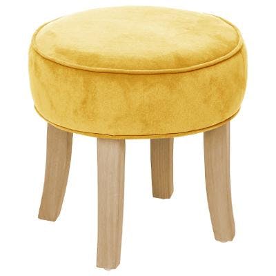 Tabouret en velours moutarde 35x35cm