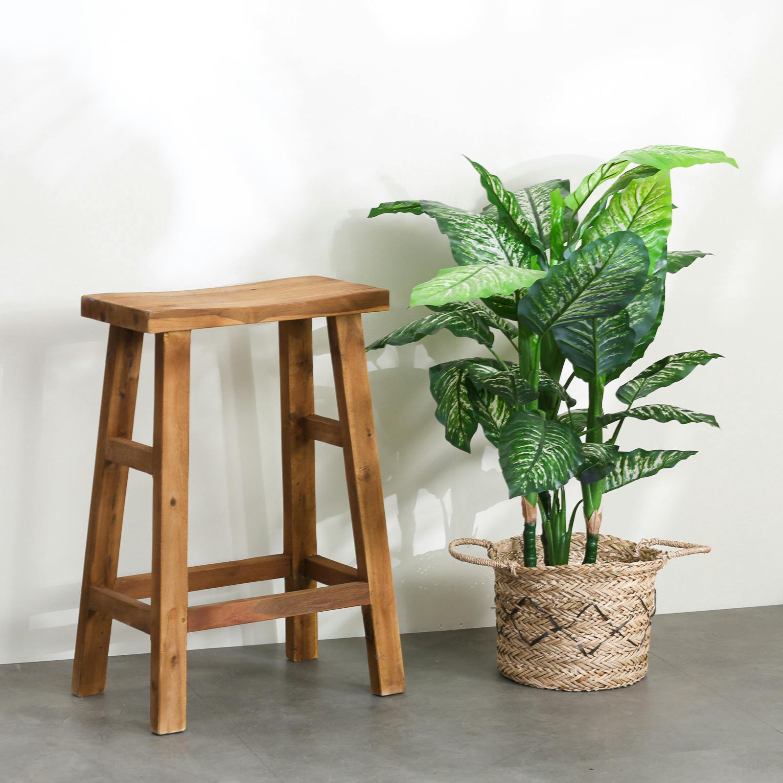 Tabouret haut teck recyclé MEDAN
