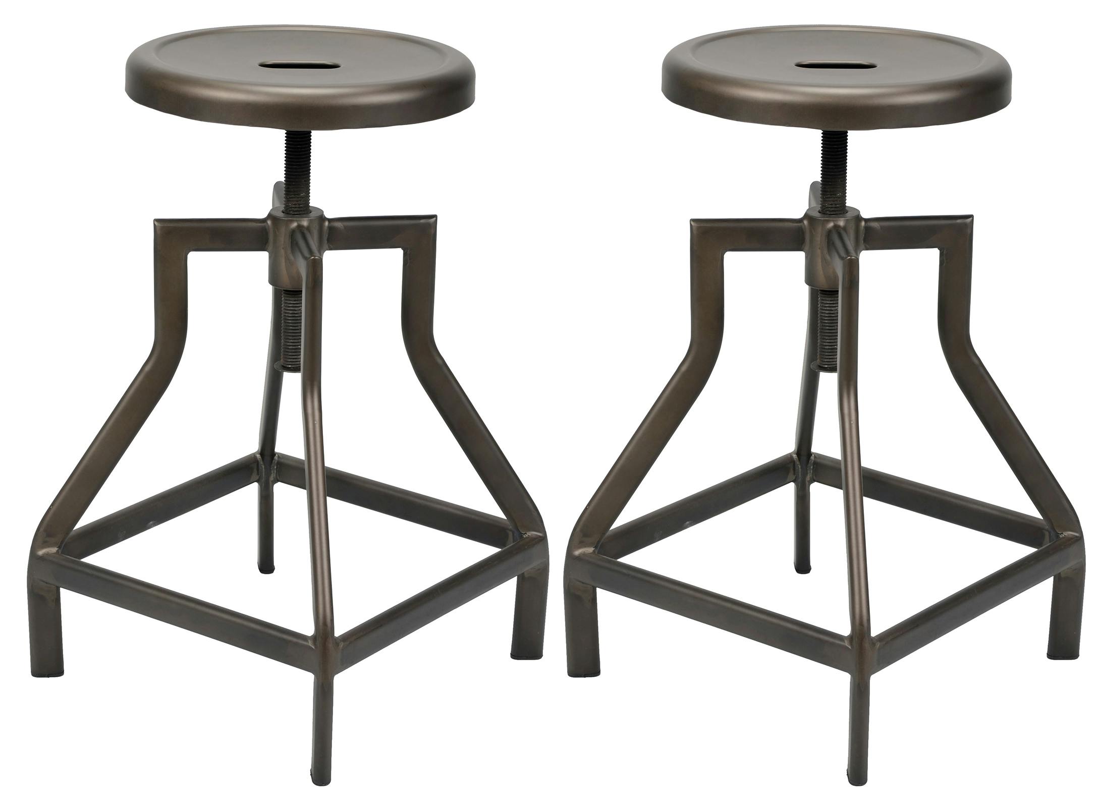 Tabouret haut de bar en metal noir hauteur reglable style industriel