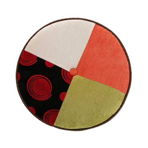Tabouret / Pouf rond en tissu à motif Patchwork coloré D35xH35cm BARCELONE