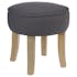 Tabouret Pouf rond tissu gris anthracite et pieds bois D35xH35cm