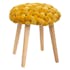Tabouret rond avec assise en tricot couleur moutarde