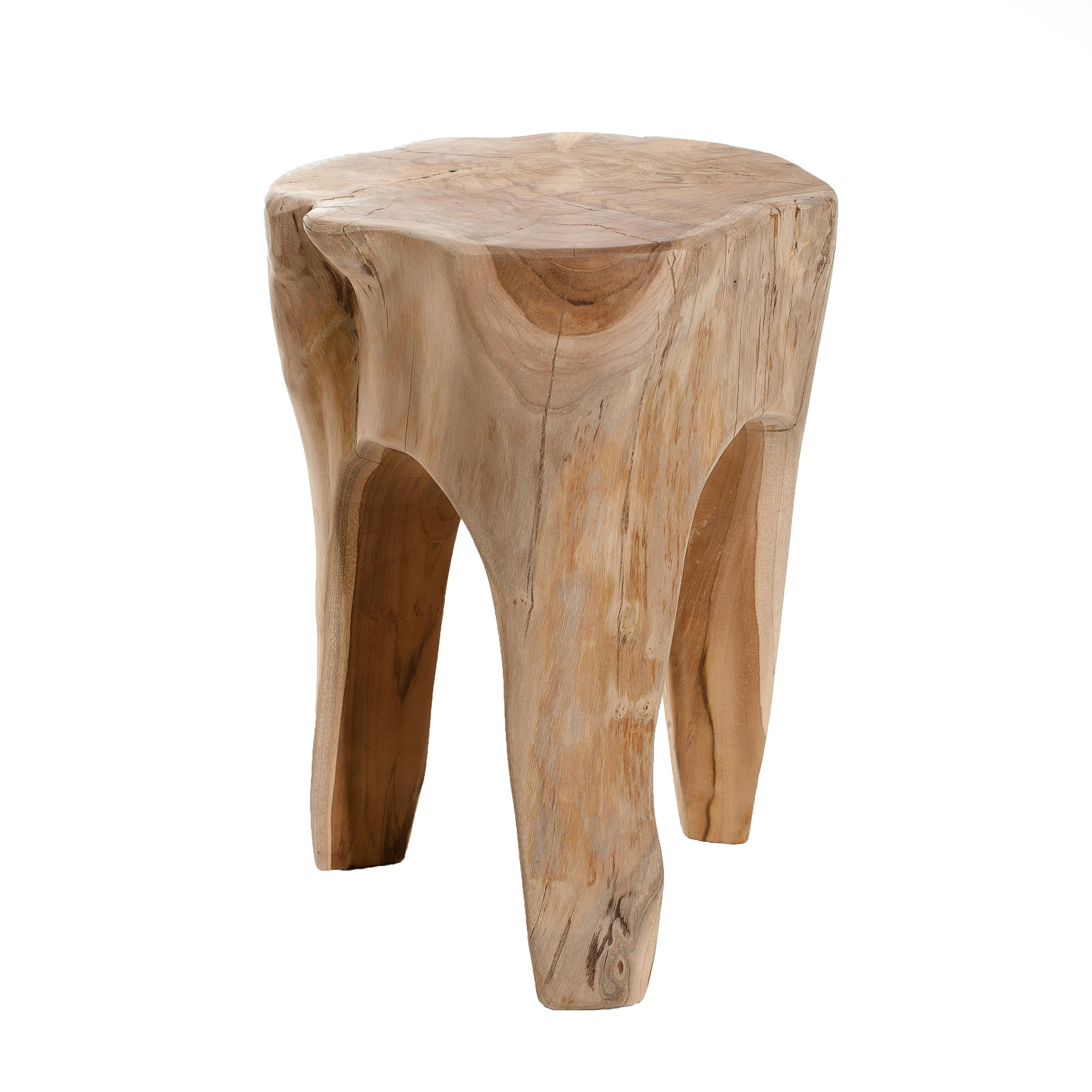 Tabouret rond en teck POLO