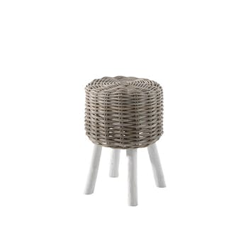 Tabouret rotin pieds blancs PATTAYA