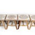 Tabouret / Table d'appoint en bois blanchi sculpté motif rosaces 25x25x25cm - Modèle selon disponibilité