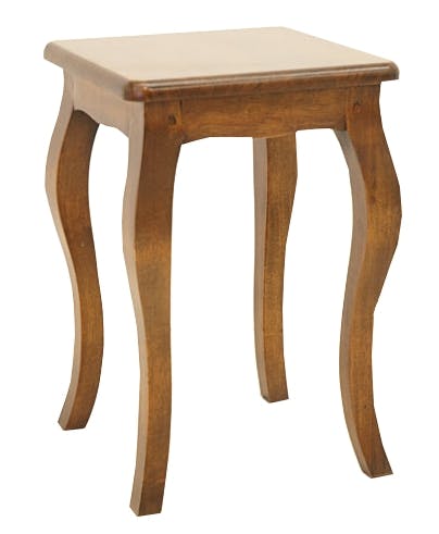 Tabouret / Table de chevet Hévéa pieds galbés 30x30x45cm TRADITION