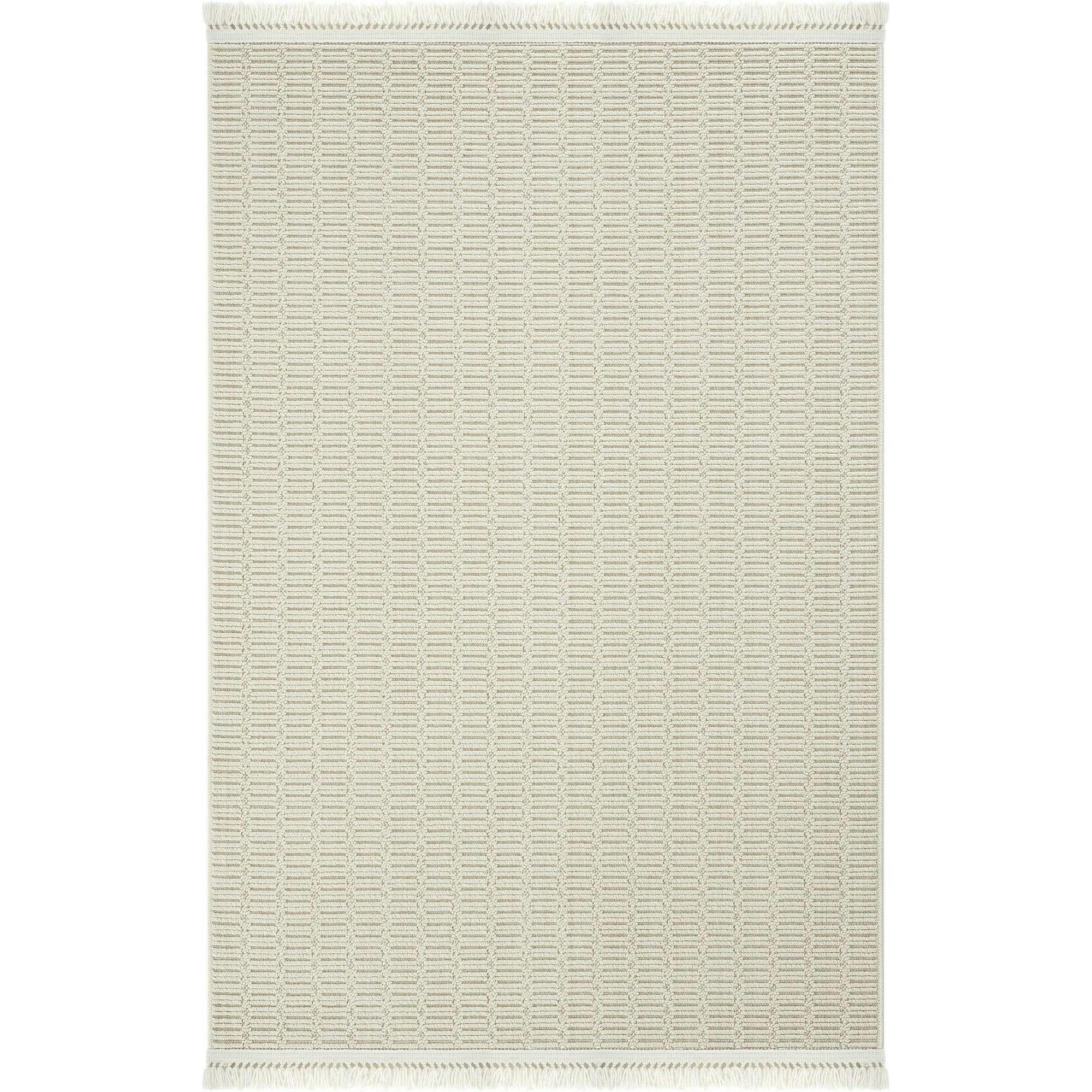 Tapis beige motifs géométriques – franges, 120x180 cm ISTANBUL