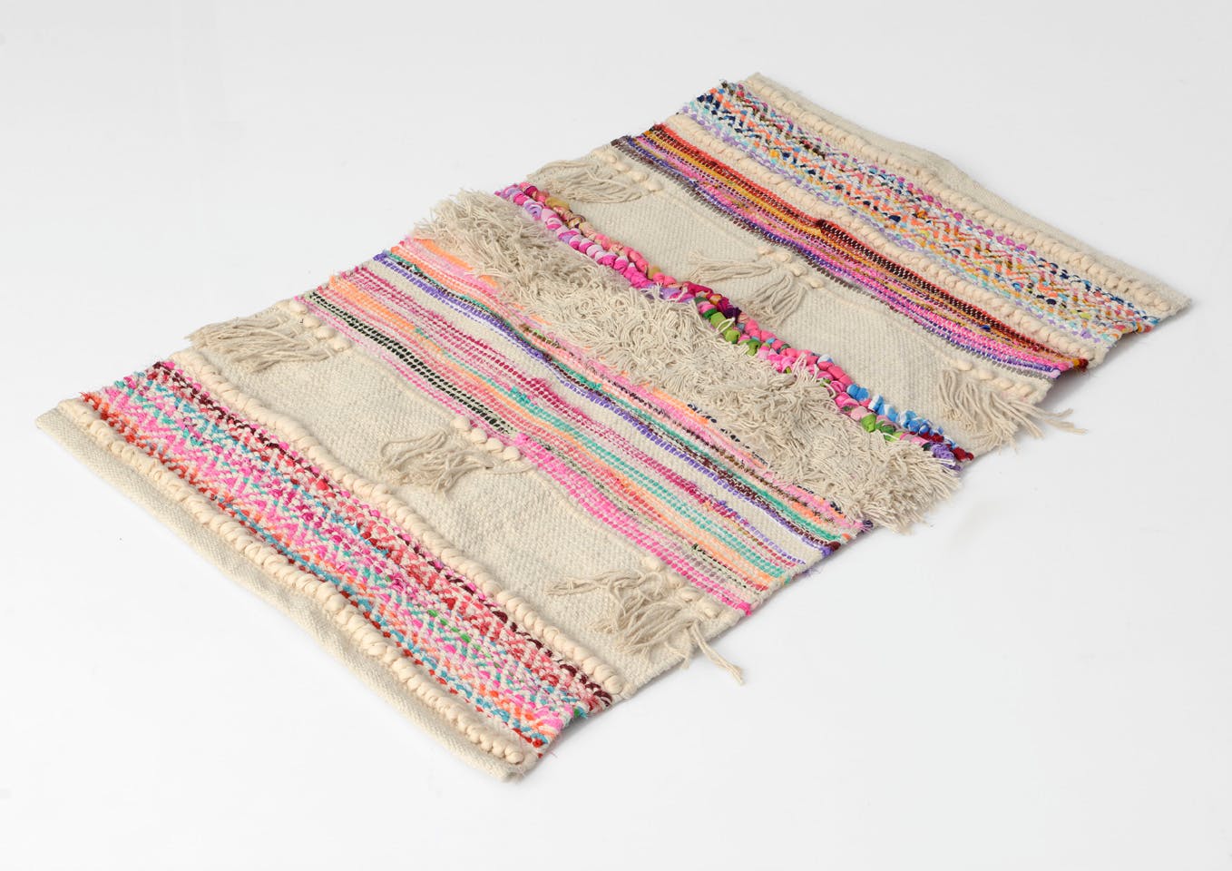 Tapis Bohème aux couleurs Pop multicolore en coton 90x60cm