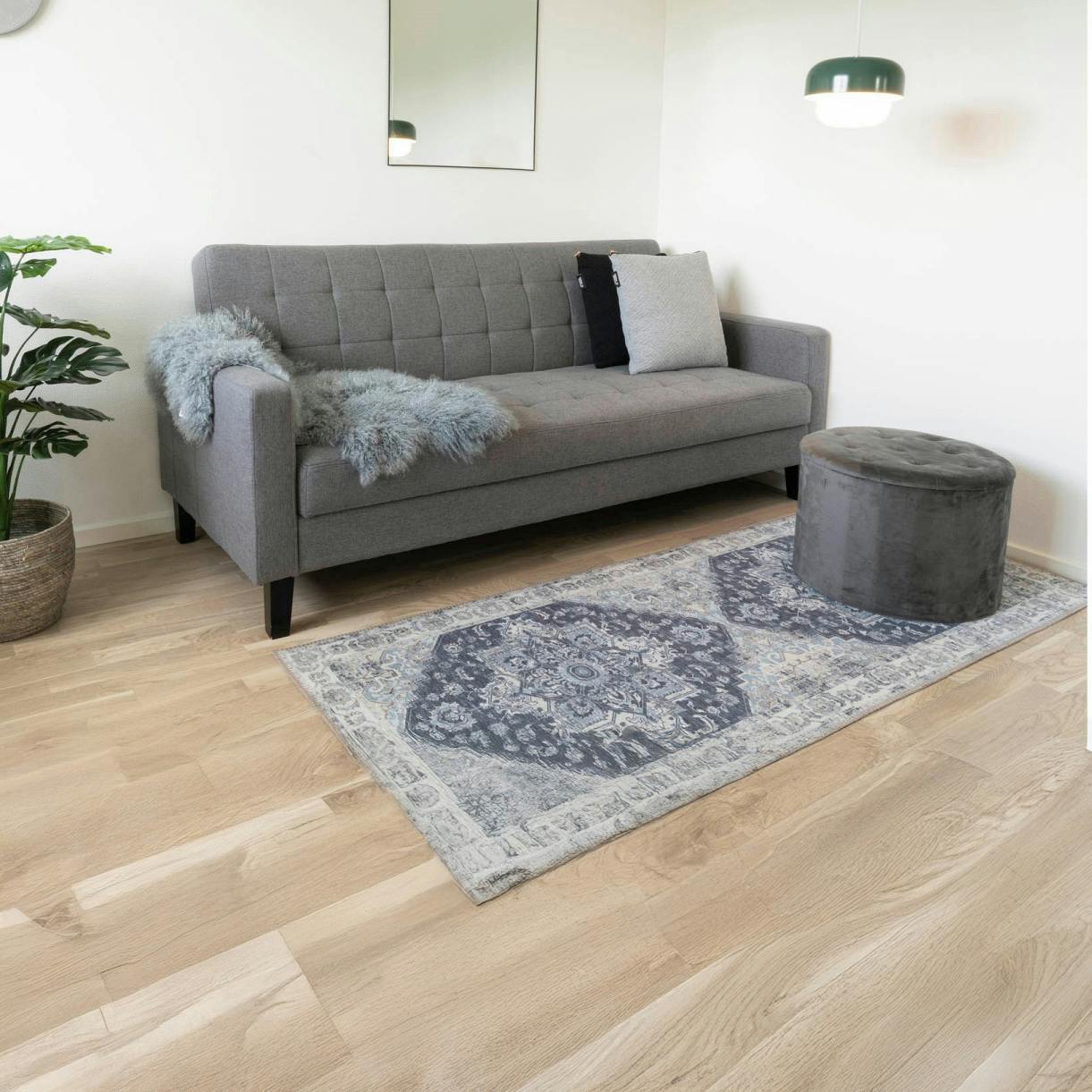 Tapis de couloir vintage tons bleus FEZ