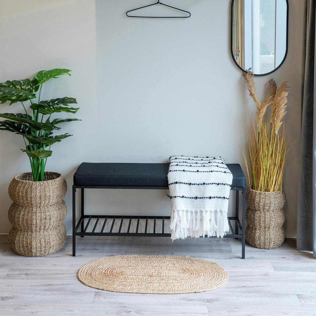 Tapis de salle de bains ovale en jute tressée FEZ