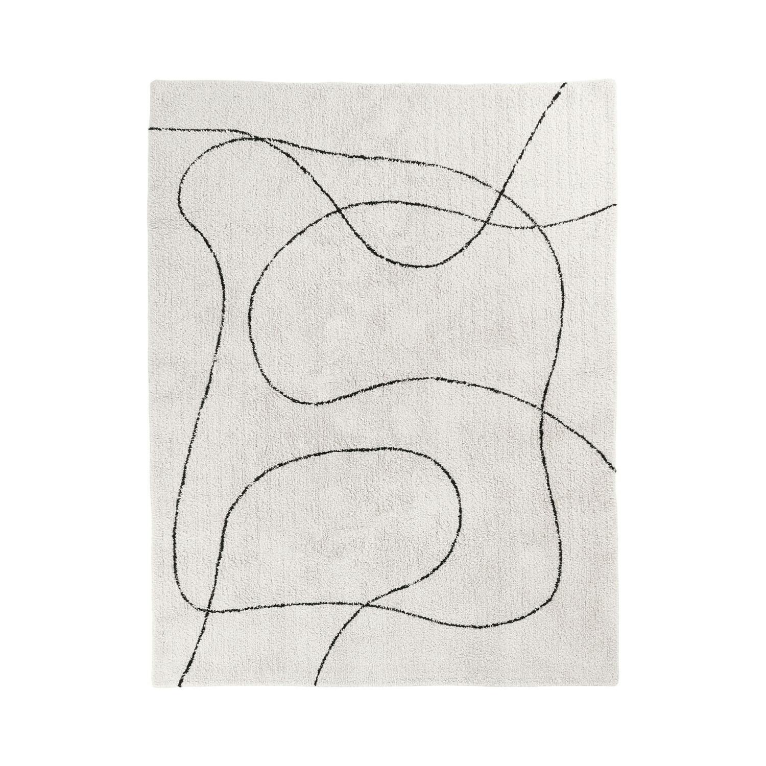 Tapis de salon beige design abstrait courbe 160x230 cm ISTANBUL