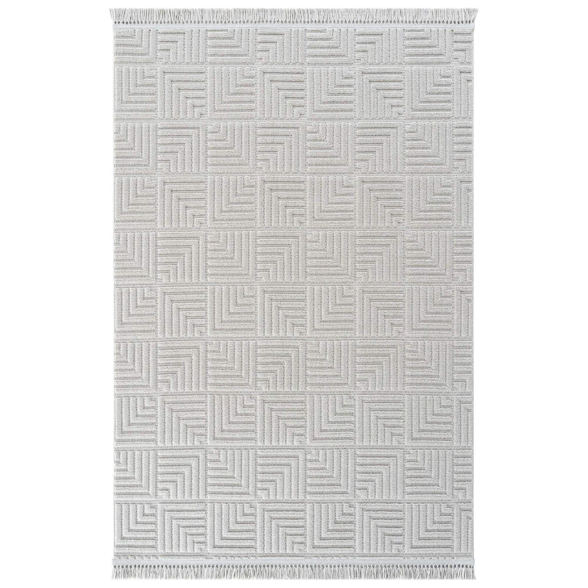 Tapis de salon gris – motif carré, 120x180 cm ISTANBUL