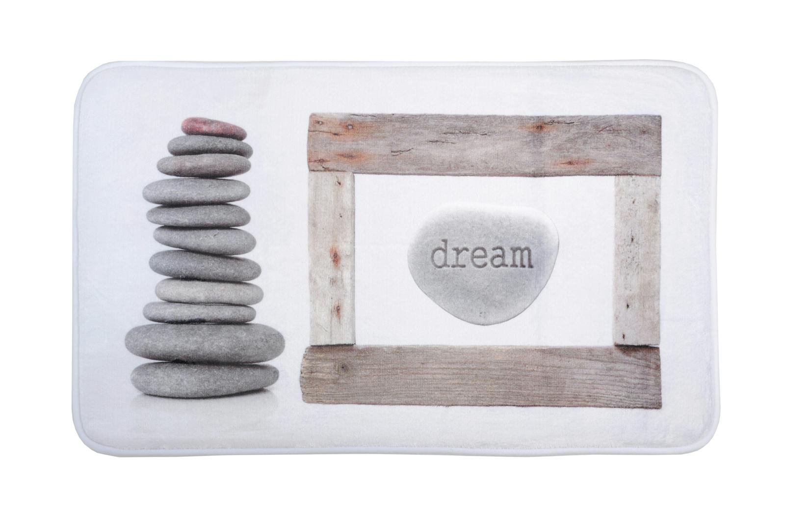 Tapis de sol gris touché doux décor galets Dream 45x75cm CALLY