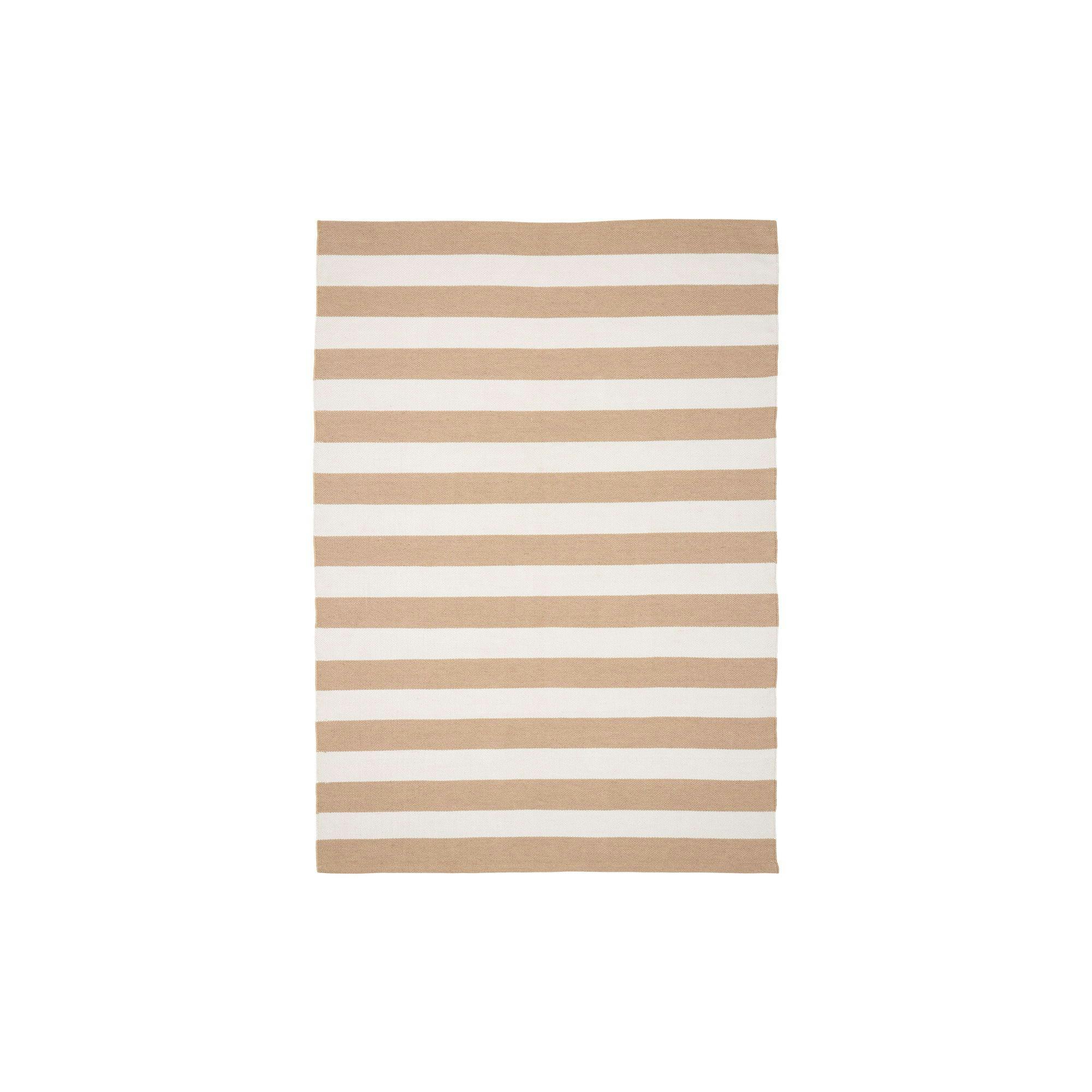 Tapis d'extérieur écoresponsable - rayures beige/blanc MENDOZA