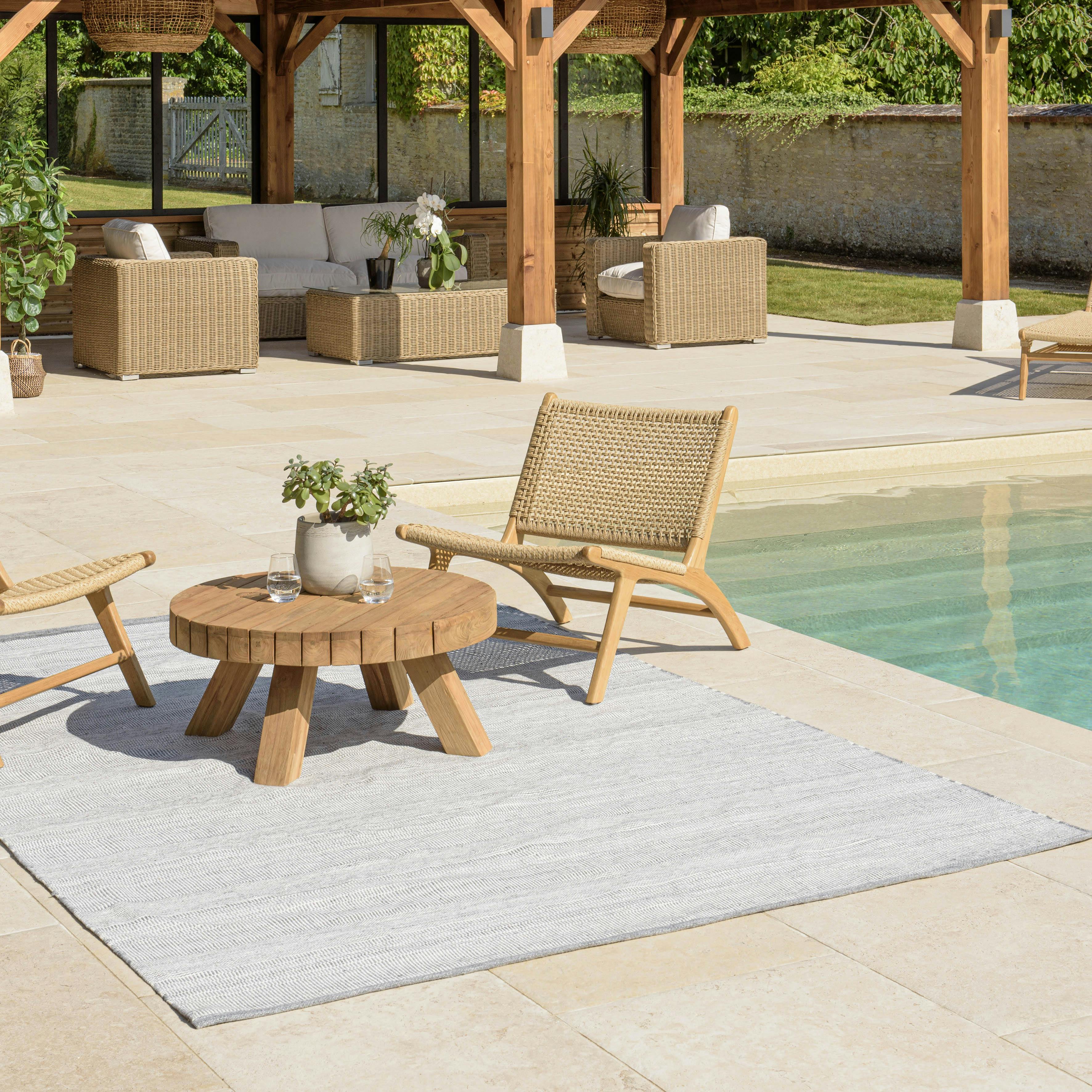 Tapis d’extérieur rectangulaire 160x230cm gris/blanc COVINA