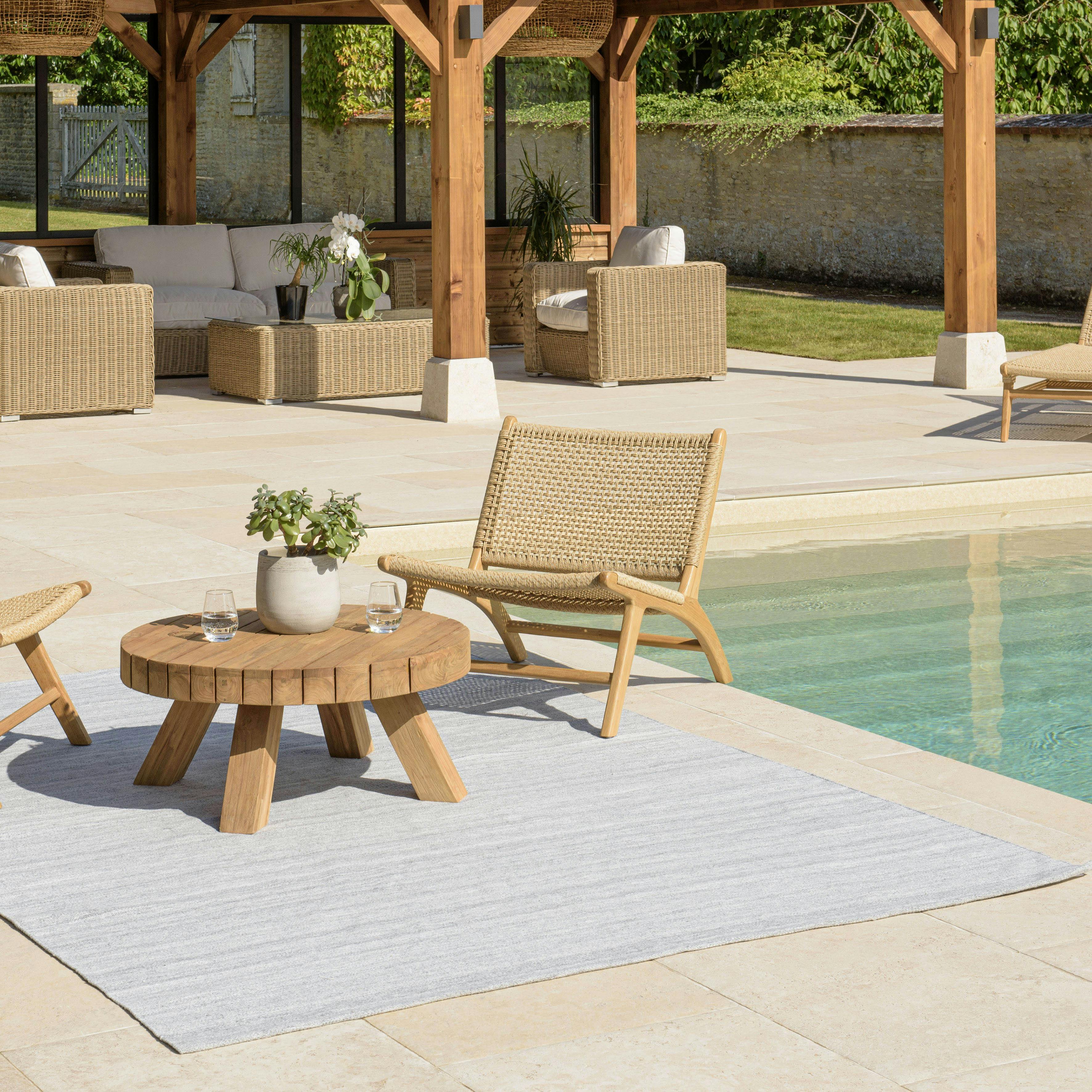 Tapis d’extérieur rectangulaire 200x290cm gris chiné COVINA