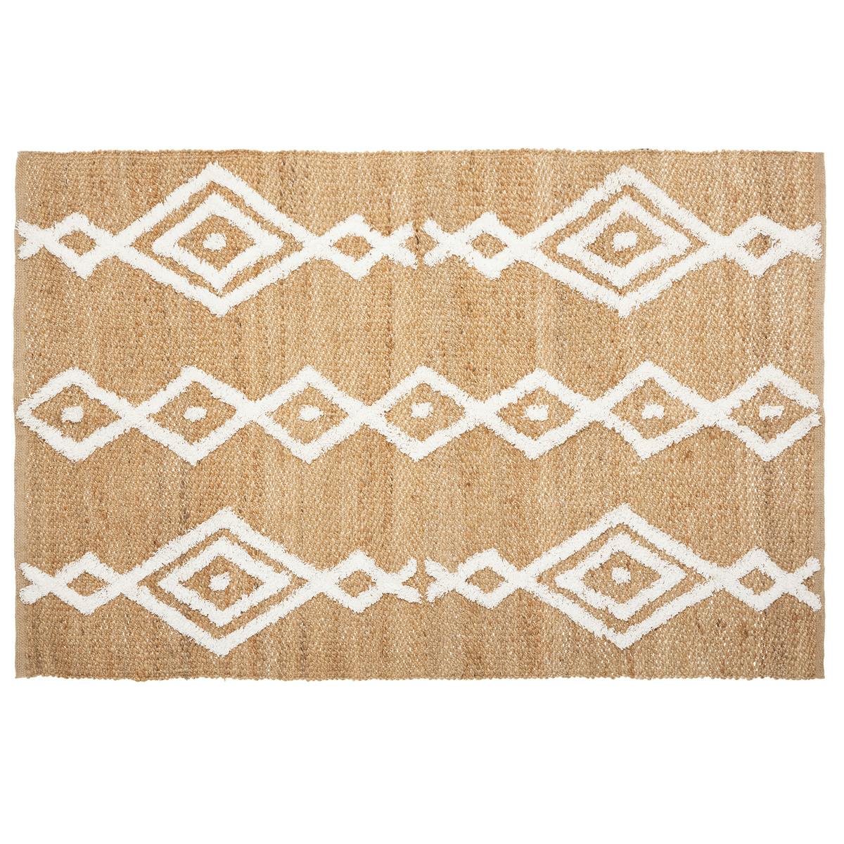 Tapis en jute rectangulaire motif tufté 120x170