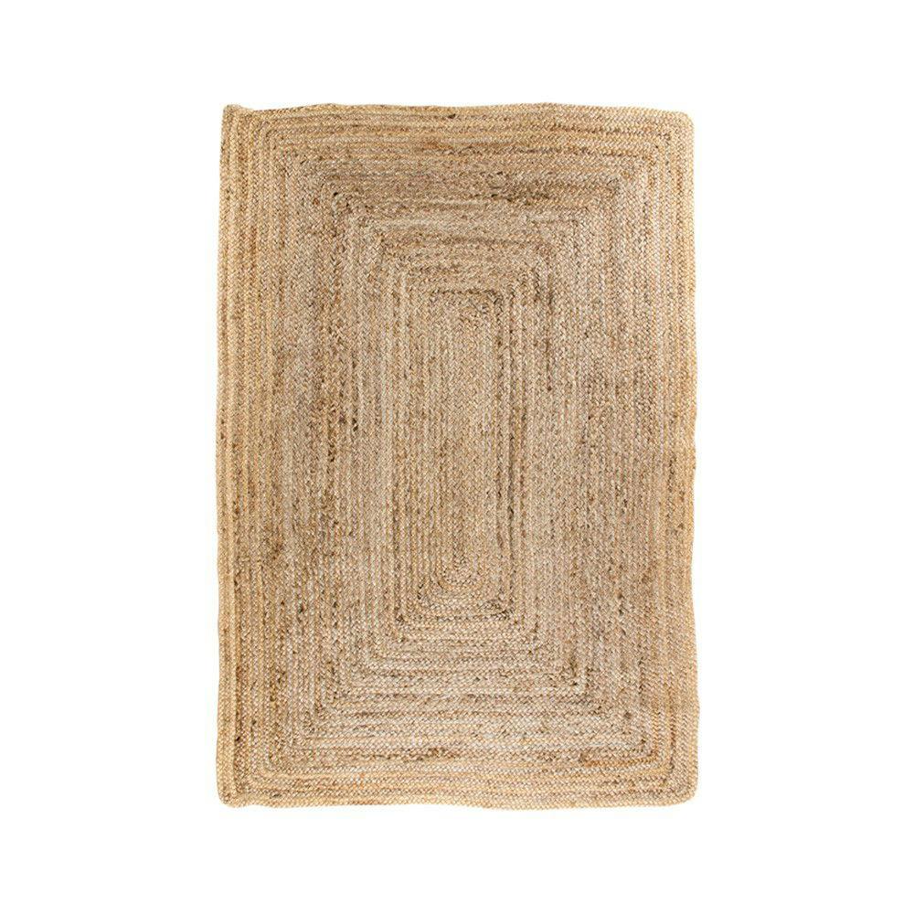Tapis en jute tressée - format rectangulaire, esprit bohème FEZ