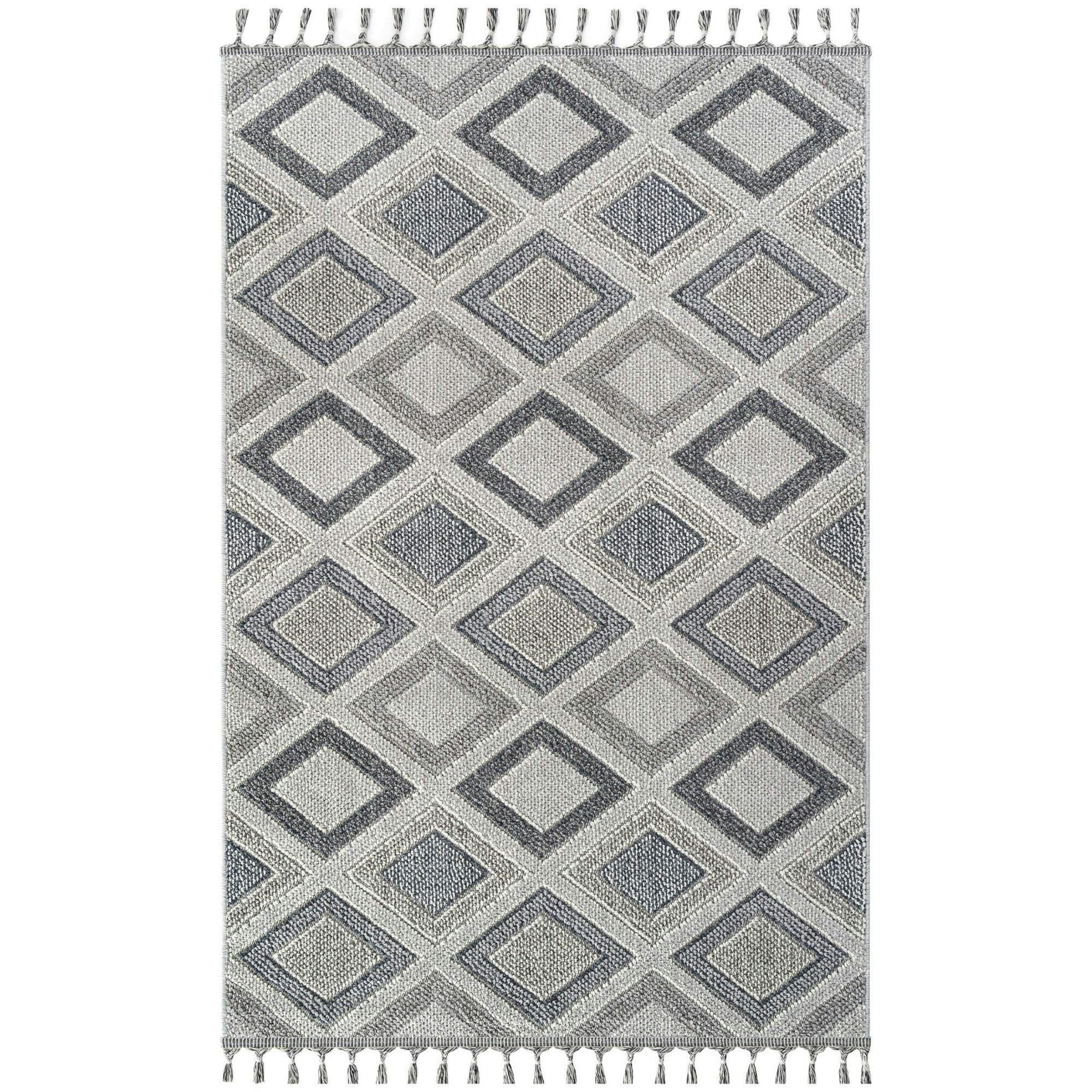 Tapis gris contrasté – losanges, 120x180 cm ISTANBUL